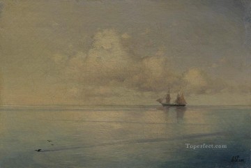 ヨットのある風景 ロマンチックな イワン・アイヴァゾフスキー ロシア Oil Paintings